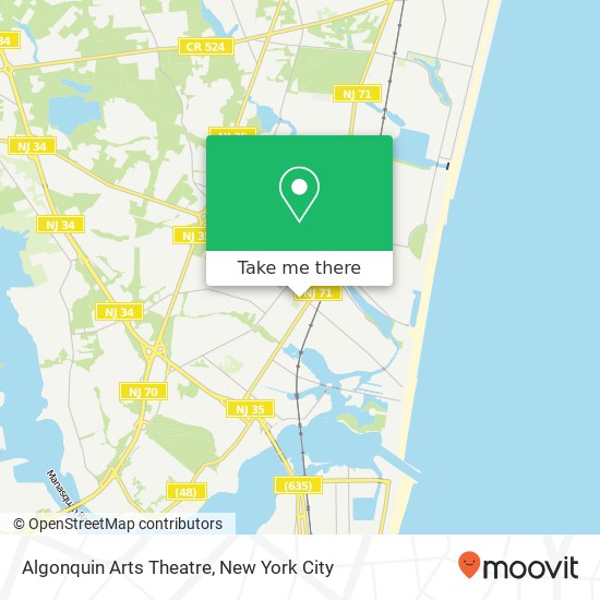Mapa de Algonquin Arts Theatre