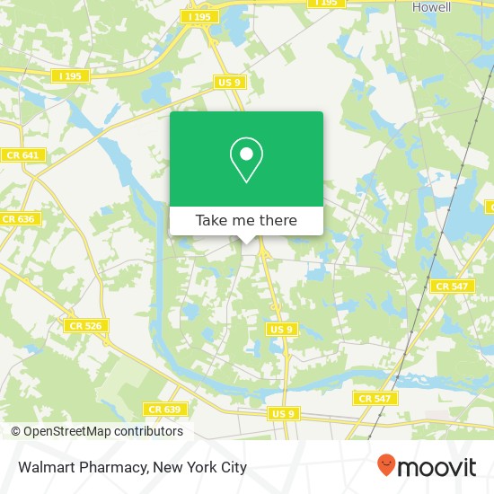 Mapa de Walmart Pharmacy