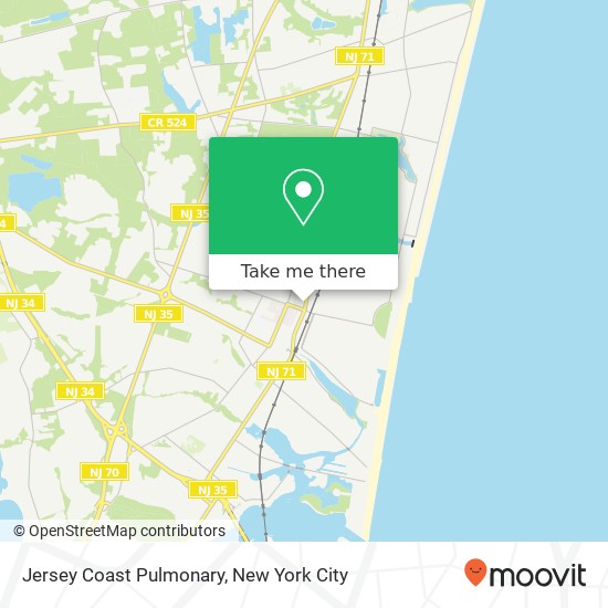 Jersey Coast Pulmonary map