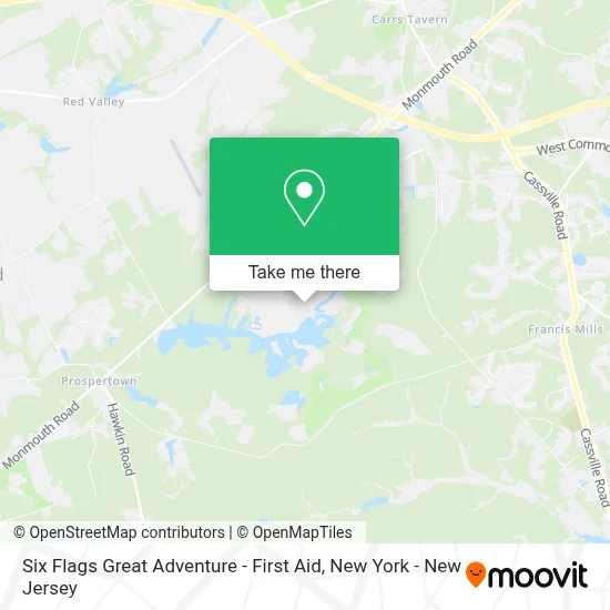 Six Flags Great Adventure - First Aid map