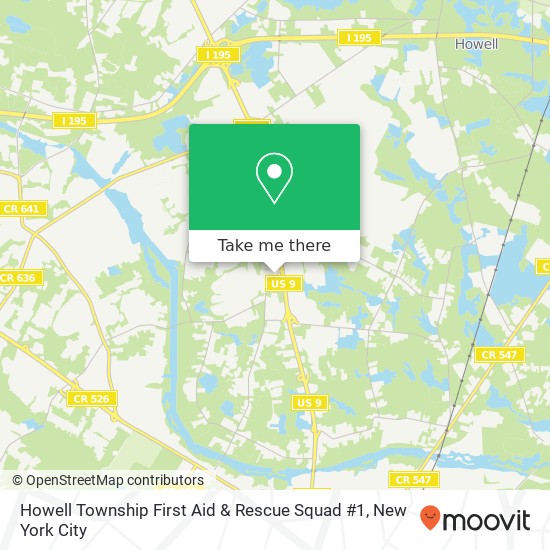 Howell Township First Aid & Rescue Squad #1 map