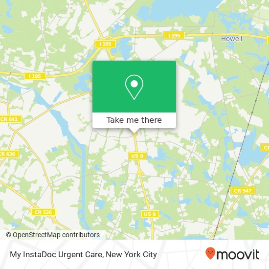 My InstaDoc Urgent Care map