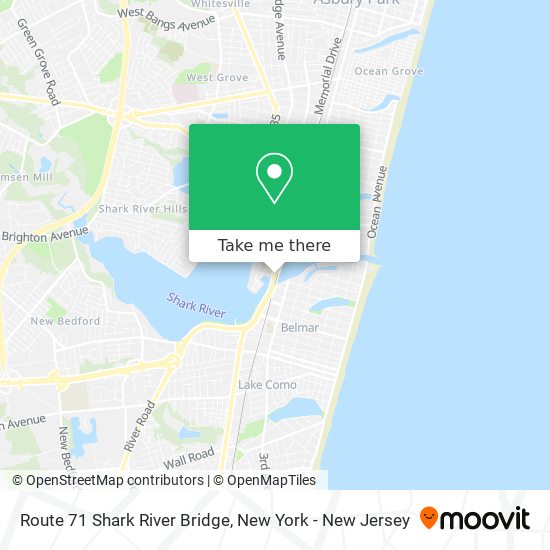 Route 71 Shark River Bridge map