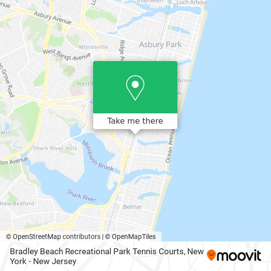 Mapa de Bradley Beach Recreational Park Tennis Courts