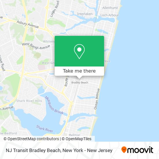 NJ Transit Bradley Beach map