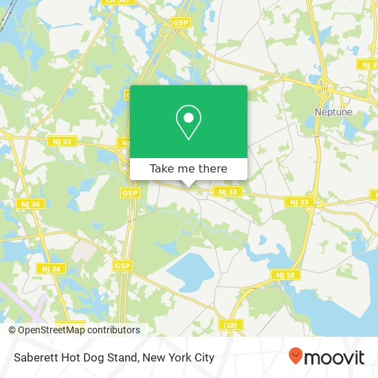 Mapa de Saberett Hot Dog Stand