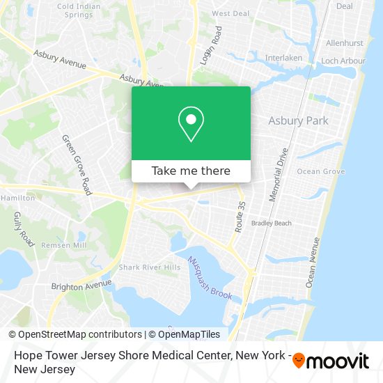 Hope Tower Jersey Shore Medical Center map