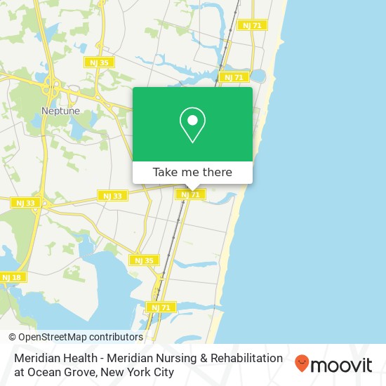 Meridian Health - Meridian Nursing & Rehabilitation at Ocean Grove map