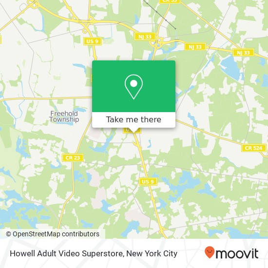 Mapa de Howell Adult Video Superstore