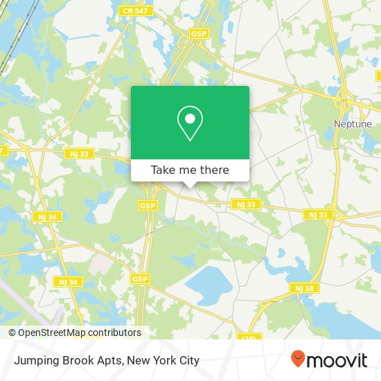 Jumping Brook Apts map