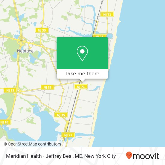 Meridian Health - Jeffrey Beal, MD map