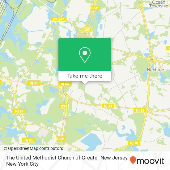 Mapa de The United Methodist Church of Greater New Jersey