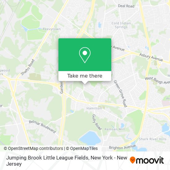 Jumping Brook Little League Fields map