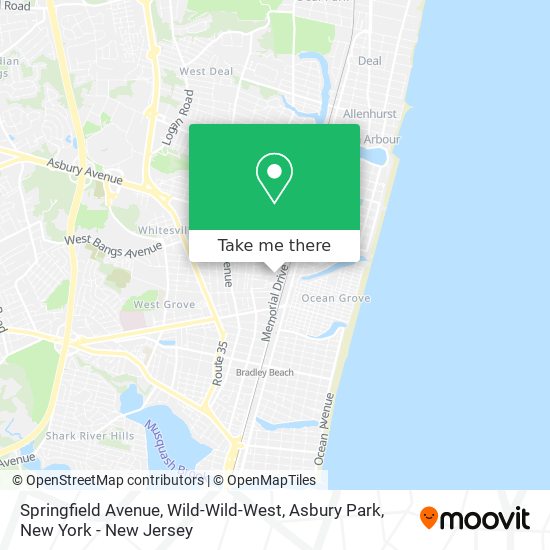Mapa de Springfield Avenue, Wild-Wild-West, Asbury Park