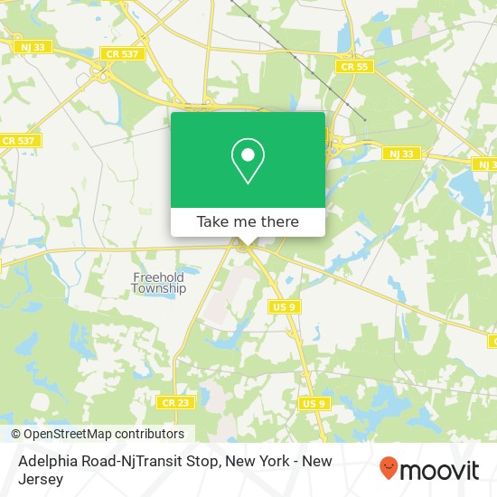 Adelphia Road-NjTransit Stop map