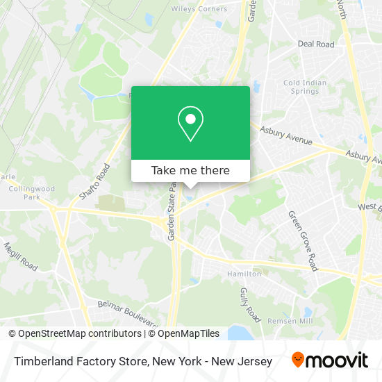 Timberland Factory Store map