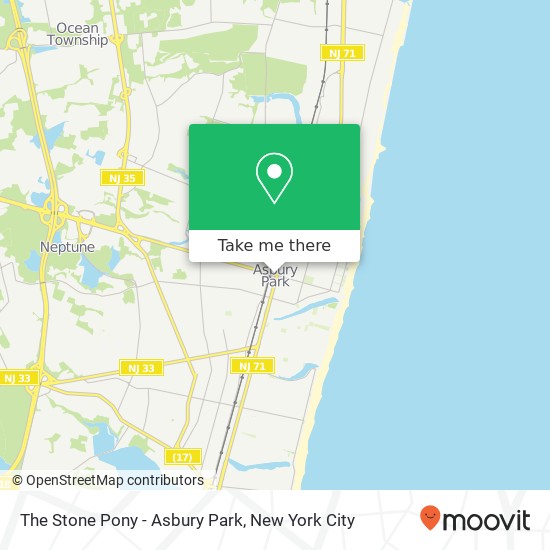 The Stone Pony - Asbury Park map