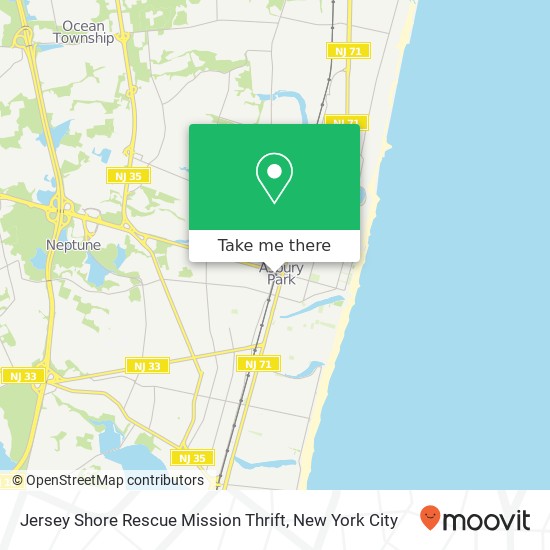 Jersey Shore Rescue Mission Thrift map