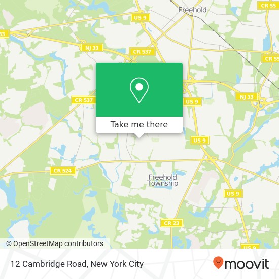 Mapa de 12 Cambridge Road