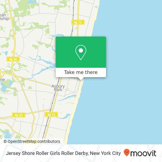 Jersey Shore Roller Girls Roller Derby map