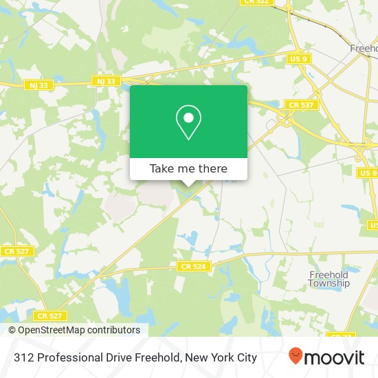 312 Professional Drive Freehold map