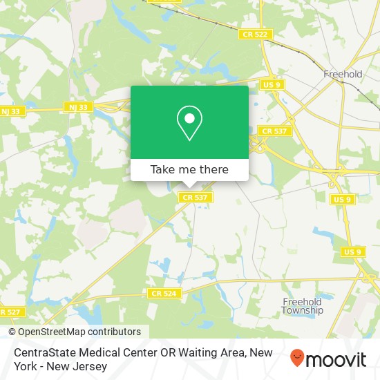 Mapa de CentraState Medical Center OR Waiting Area