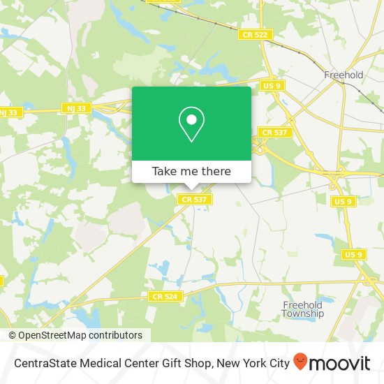 CentraState Medical Center Gift Shop map