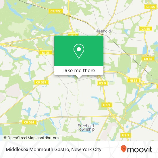 Mapa de Middlesex Monmouth Gastro