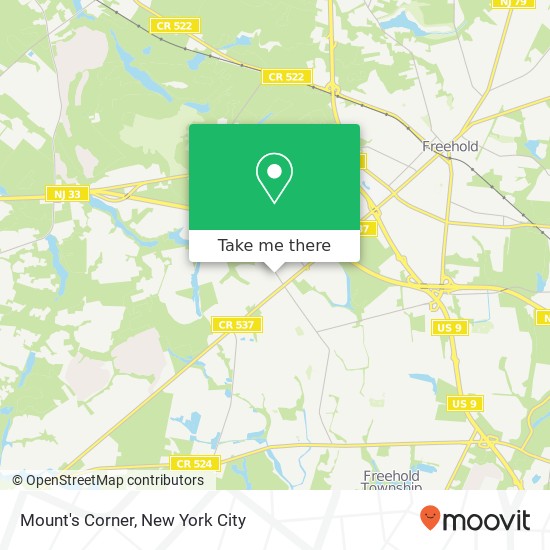 Mount's Corner map