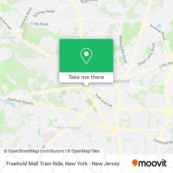 Freehold Mall Train Ride map