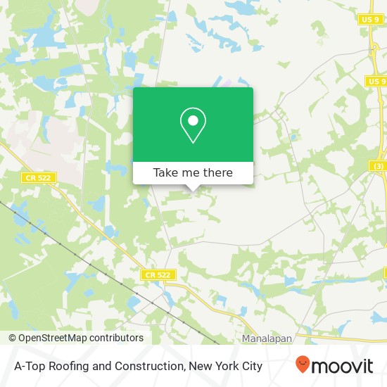 A-Top Roofing and Construction map