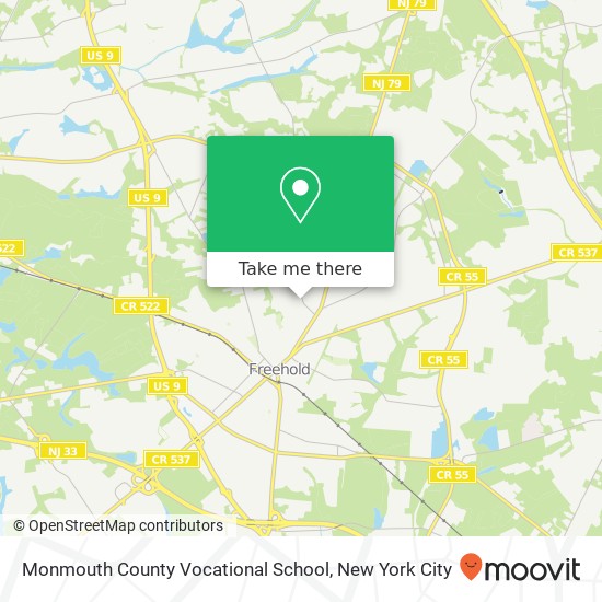 Monmouth County Vocational School map
