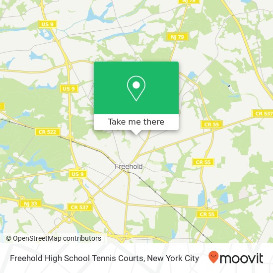 Freehold High School  Tennis Courts map