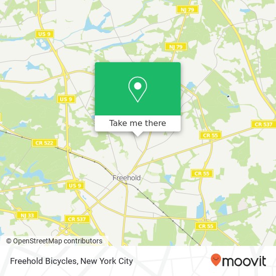 Mapa de Freehold Bicycles