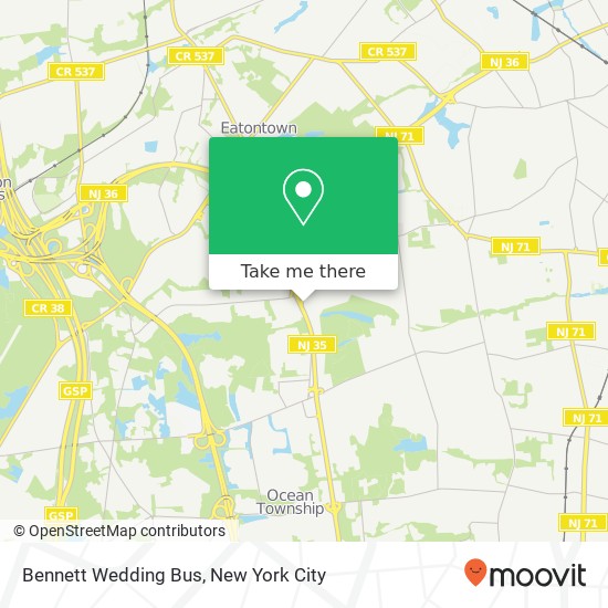 Mapa de Bennett Wedding Bus
