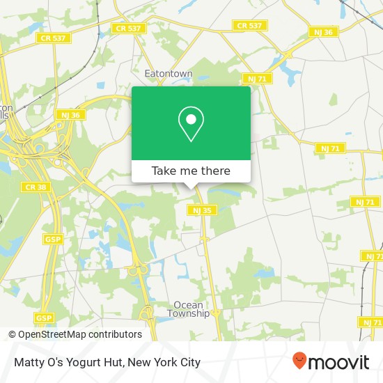 Mapa de Matty O's Yogurt Hut