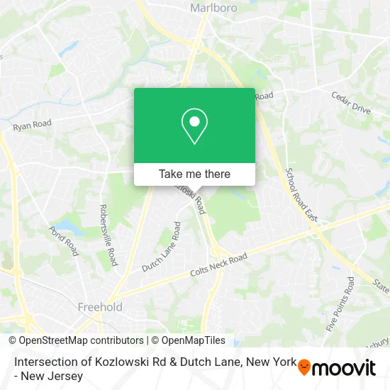 Intersection of Kozlowski Rd & Dutch Lane map