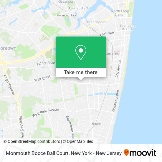 Monmouth Bocce Ball Court map