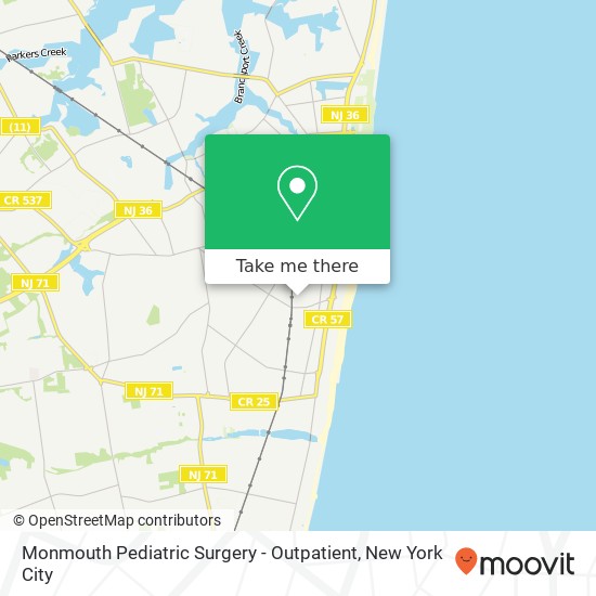 Monmouth Pediatric Surgery - Outpatient map
