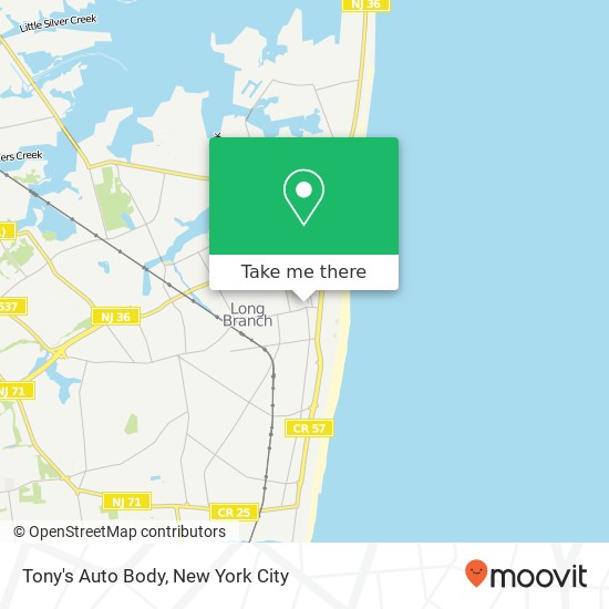 Tony's Auto Body map