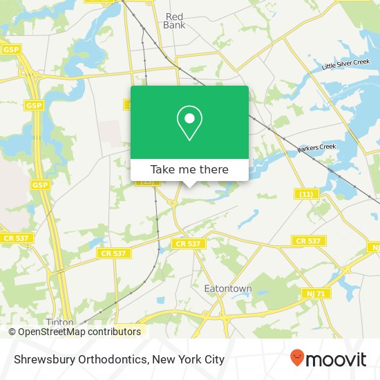 Mapa de Shrewsbury Orthodontics