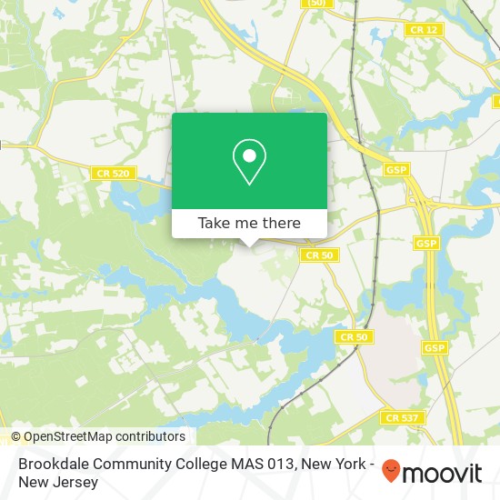 Mapa de Brookdale Community College MAS 013