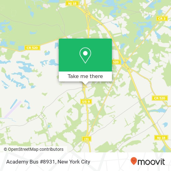 Mapa de Academy Bus  #8931