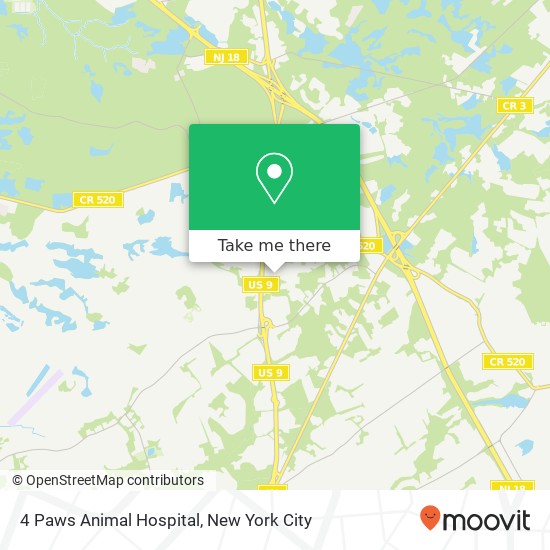 Mapa de 4 Paws Animal Hospital