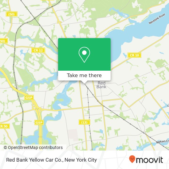 Mapa de Red Bank Yellow Car Co.