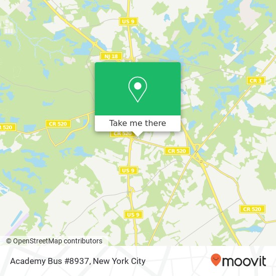 Mapa de Academy Bus #8937