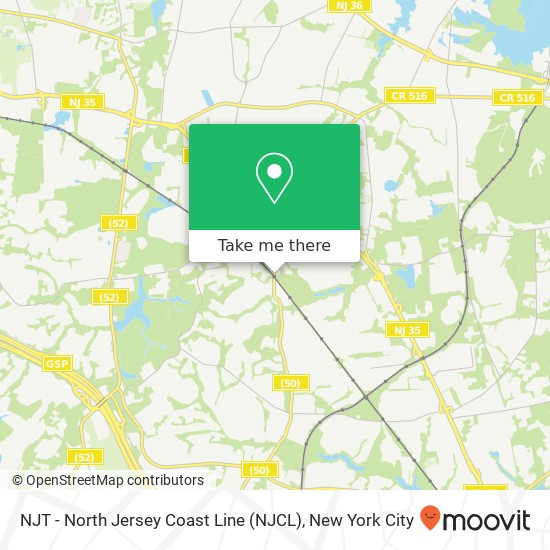 Mapa de NJT - North Jersey Coast Line (NJCL)