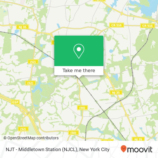 Mapa de NJT - Middletown Station (NJCL)