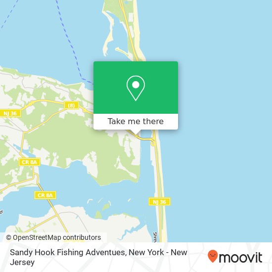 Sandy Hook Fishing Adventues map