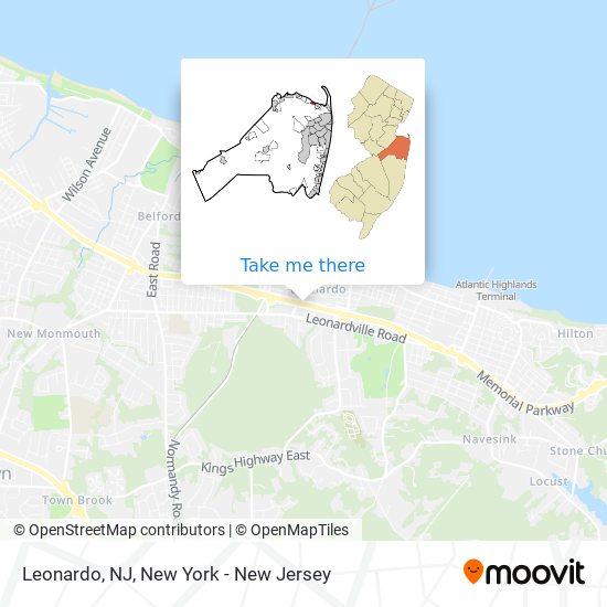 Mapa de Leonardo, NJ